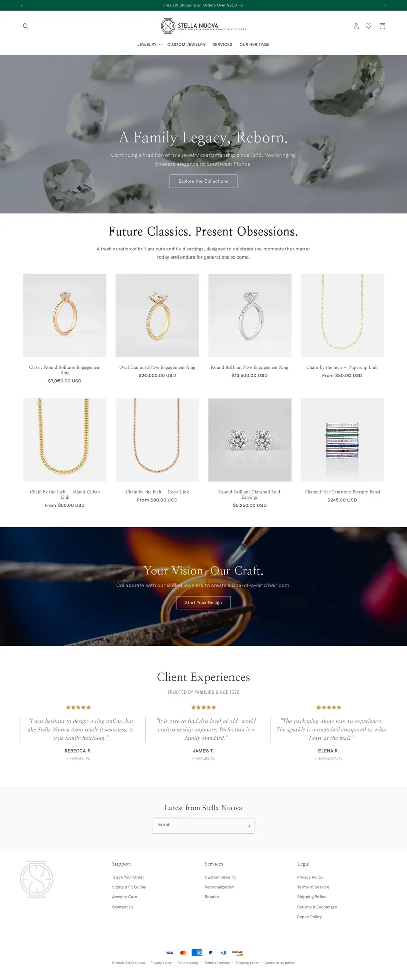 Stella Nuova homepage hero