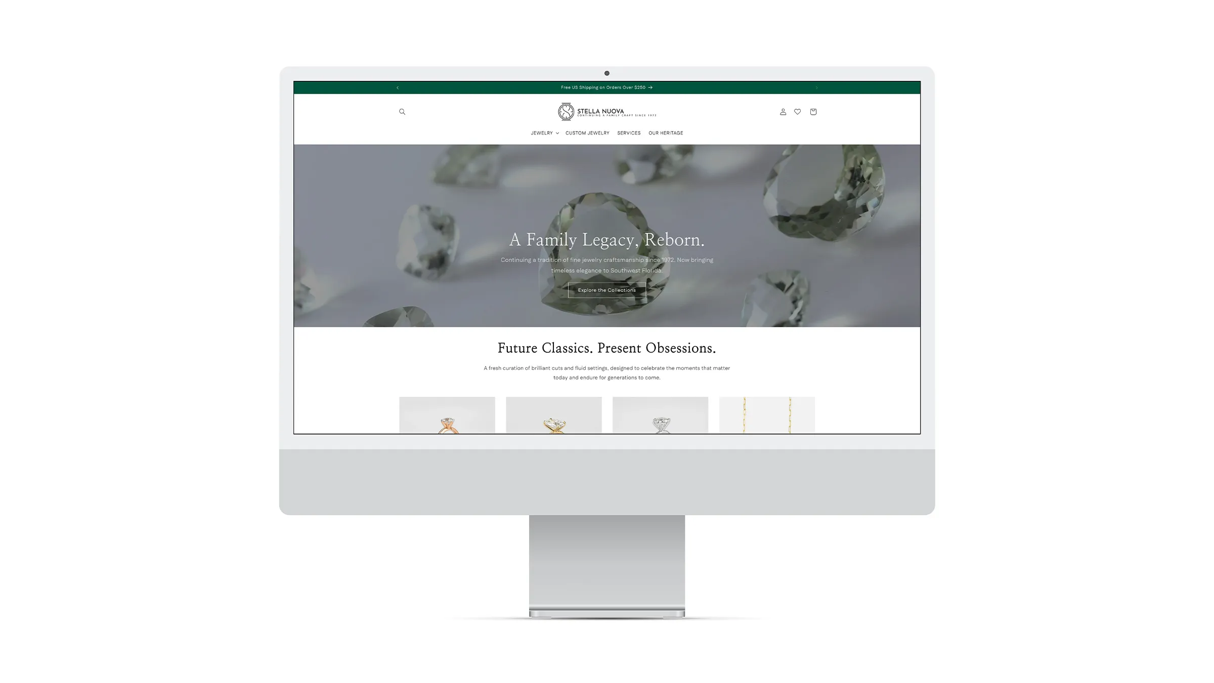 Stella Nuova storefront homepage